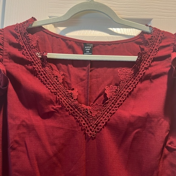 SHEIN Burgundy Midi Dress - Picture 2 of 4